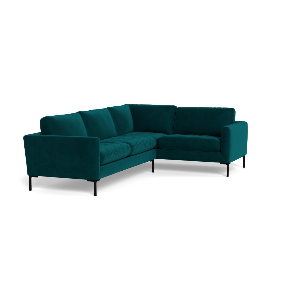 Heal's Eton Right Hand Facing Corner Sofa Smart Velvet Jade Black Feet - Heal's UK Furniture – image 2