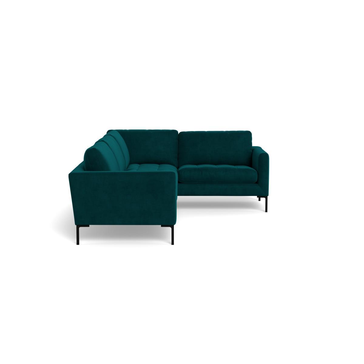 Heal's Eton Right Hand Facing Corner Sofa Smart Velvet Jade Black Feet - Heal's UK Furniture – image 3