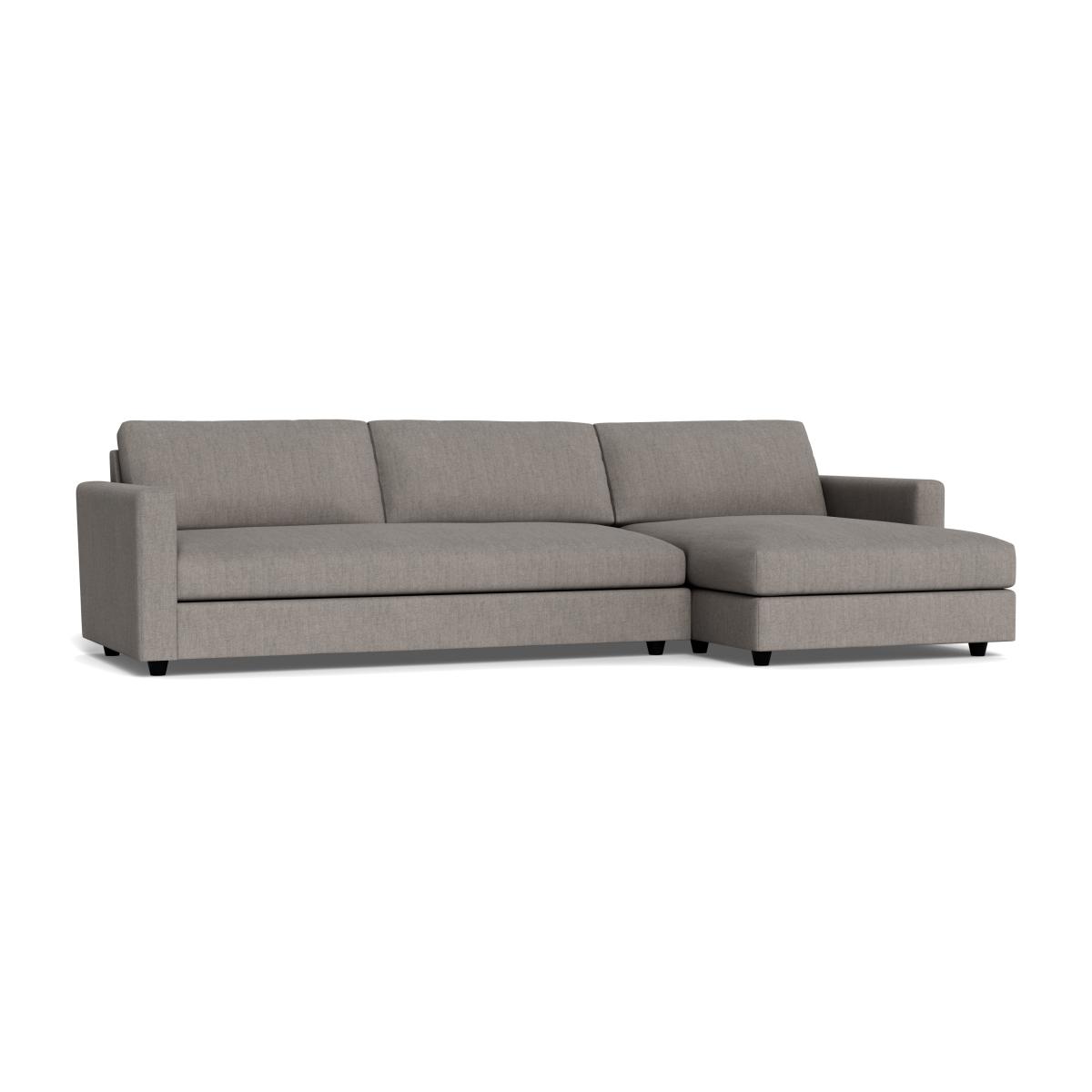 Heal's Nimbus 4 Seater Right Hand Corner Chaise Broad Weave Pebble Black Feet – image 1