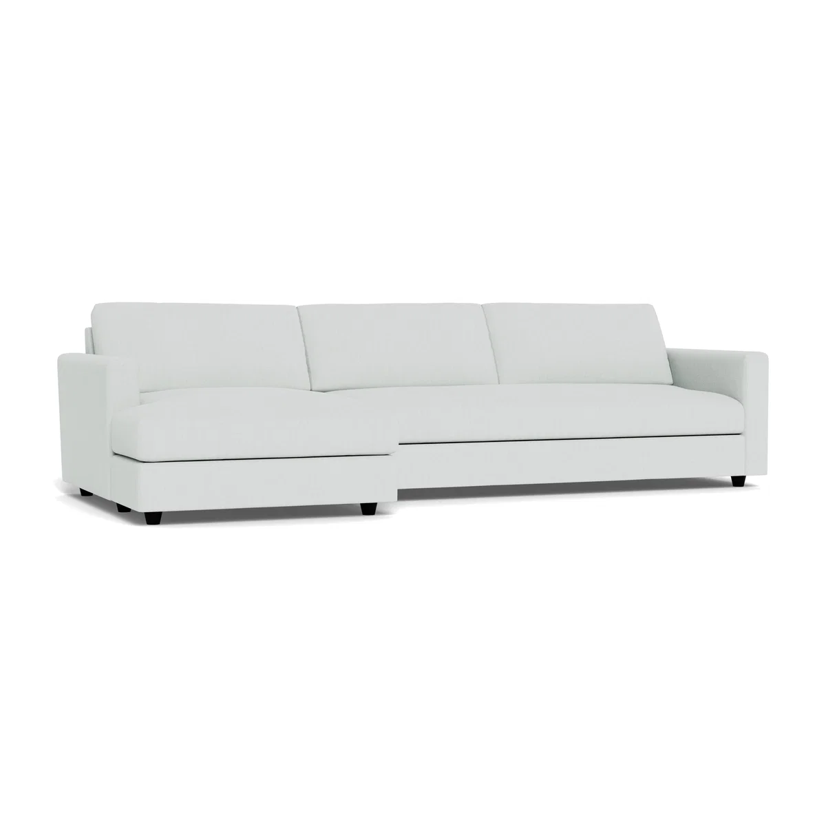 Heal's Nimbus 4 Seater Left Hand Corner Chaise Broad Weave Tin Black Feet – image 1