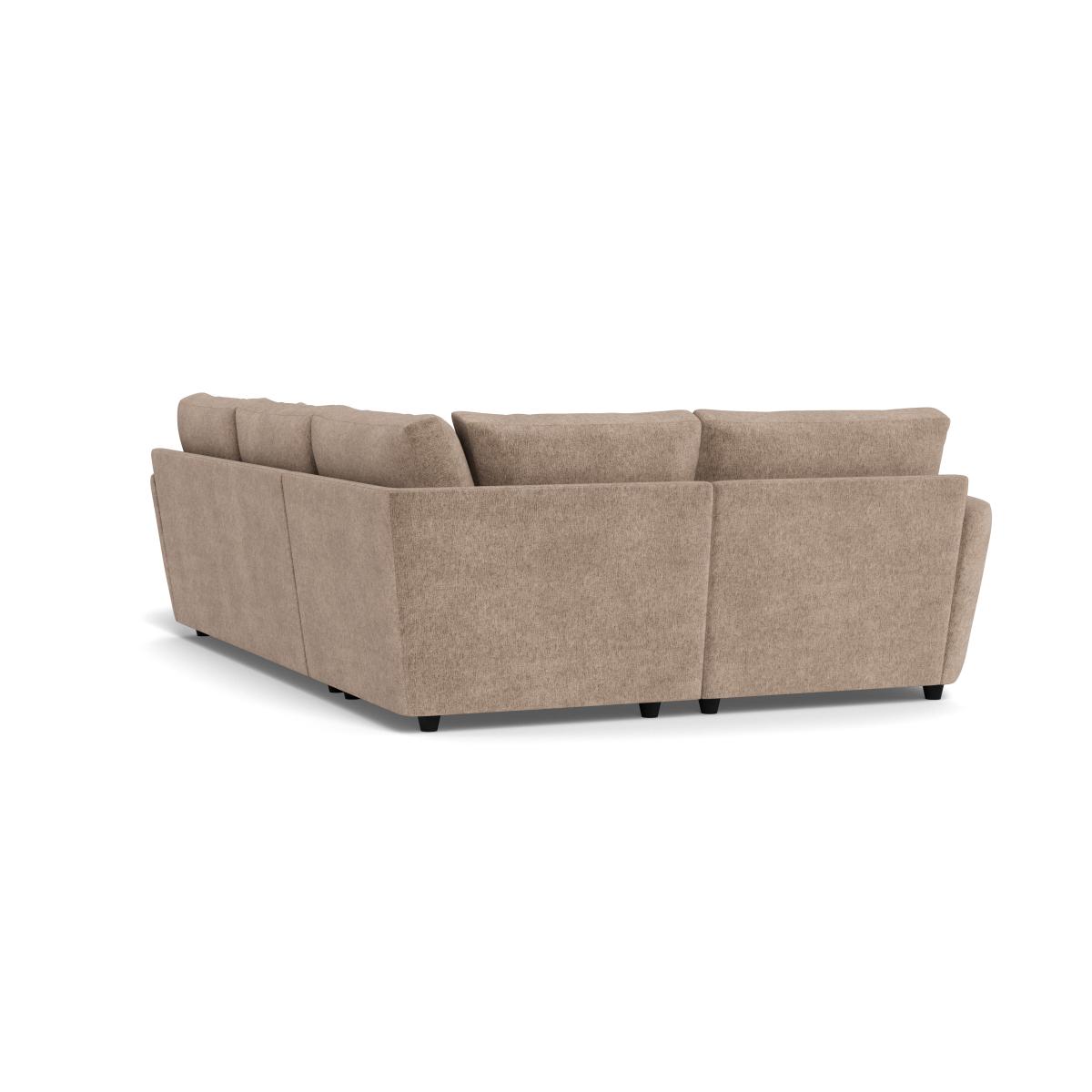 Heal's Snooze Left Hand Facing Corner Sofa Boucle Velvet Rocky Black Feet – image 4