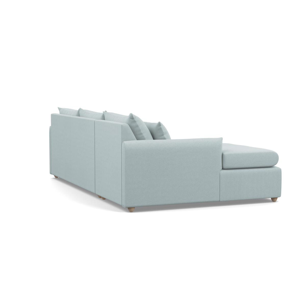 Heal's Pillow Large LHF Corner Chaise Sofa Brushed Cotton Mist Chestnut Stain Feet - Heal's UK Furniture – image 4