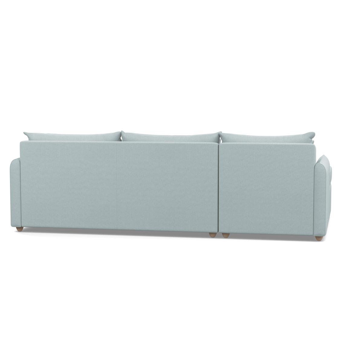Heal's Pillow Large LHF Corner Chaise Sofa Brushed Cotton Mist Chestnut Stain Feet - Heal's UK Furniture – image 5