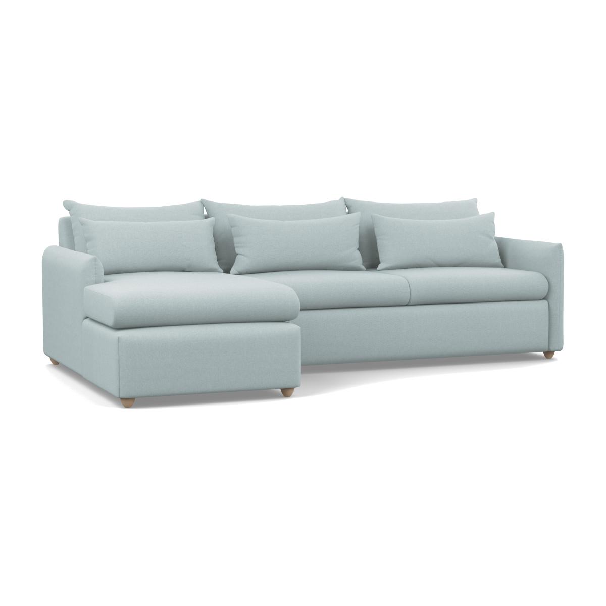 Heal's Pillow Large LHF Corner Chaise Sofa Brushed Cotton Mist Chestnut Stain Feet - Heal's UK Furniture – image 1