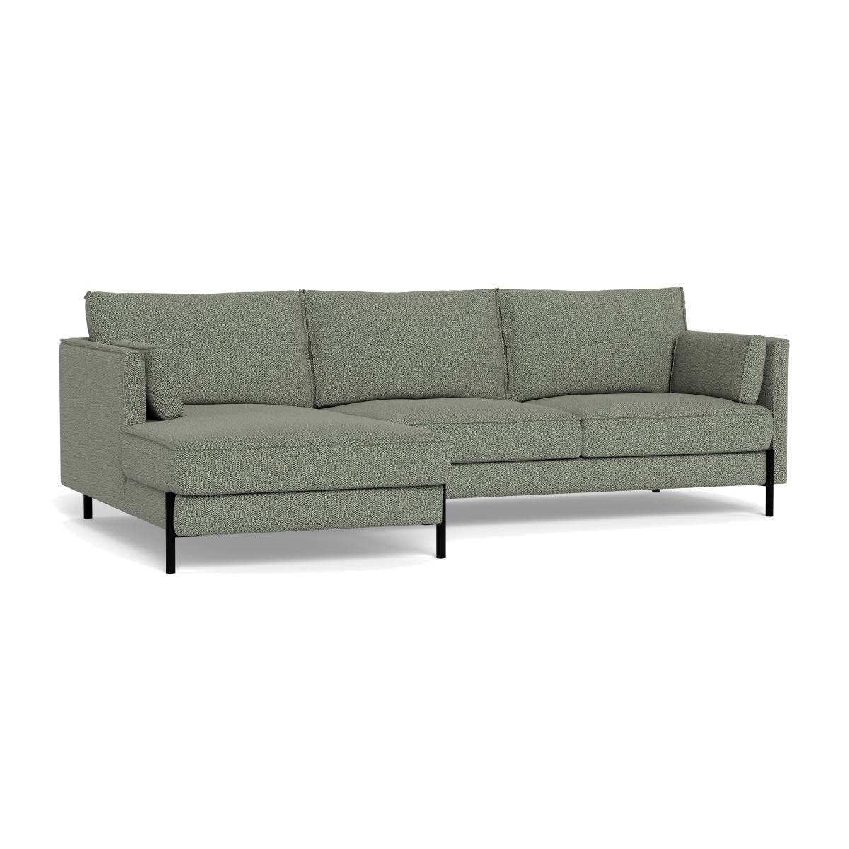 Heal's Tortona Left Hand Facing 4 Seater Corner Chaise Boucle Tweed Lapis Black Feet – image 1