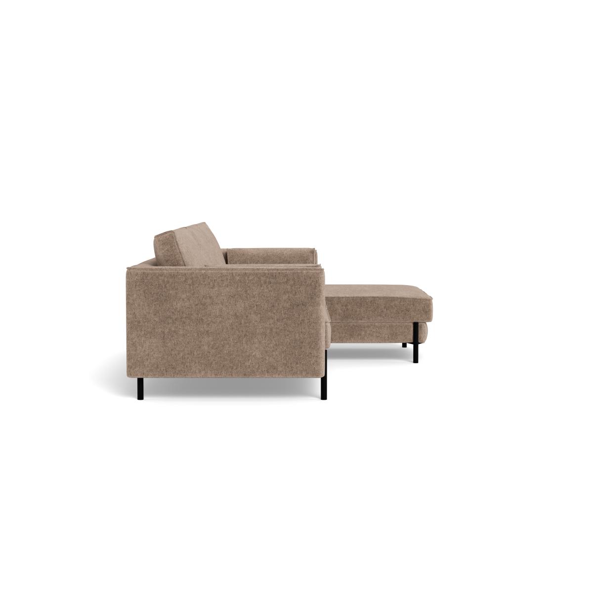 Heal's Tortona Right Hand Facing 4 Seater Corner Chaise Velvet Boucle Rocky Black Feet – image 3