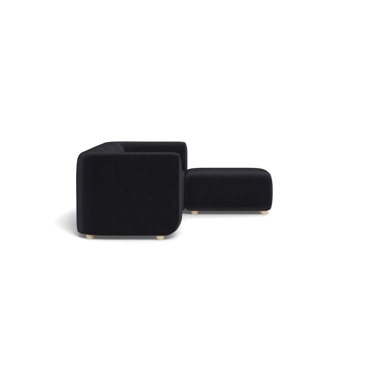 Heal's Lilli Right Hand Facing Corner Sofa Velvet Black Natural Beech Feet – image 3