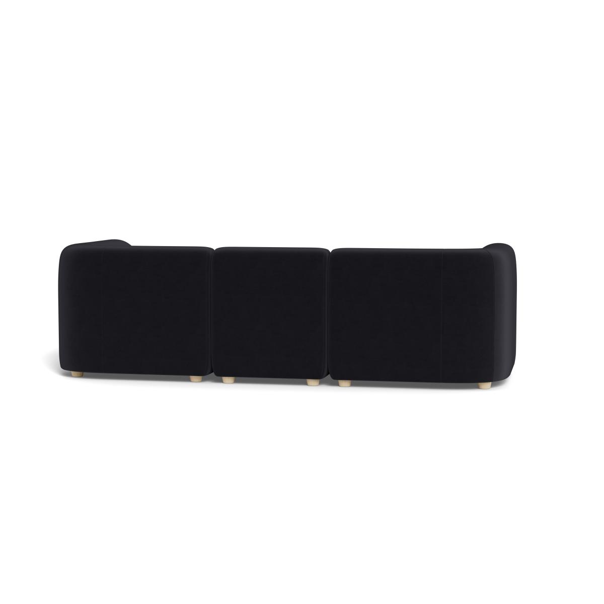 Heal's Lilli Right Hand Facing Corner Sofa Velvet Black Natural Beech Feet – image 5