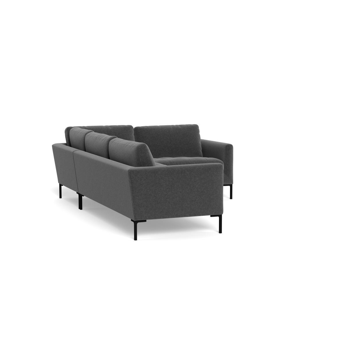 Heal's Eton Right Hand Facing Corner Sofa Melton Wool Granite Black Feet - Heal's UK Furniture – image 4