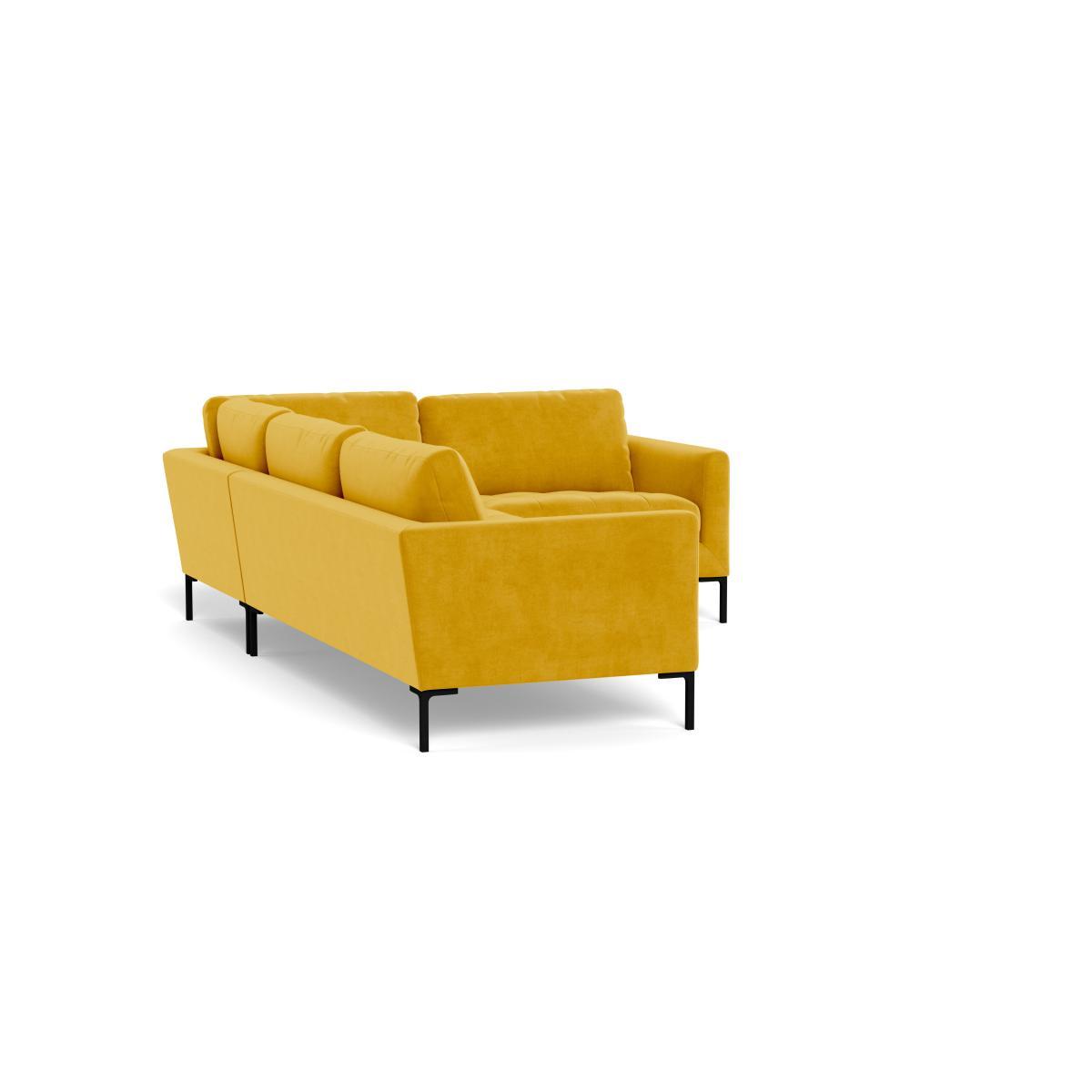 Heal's Eton Right Hand Facing Corner Sofa Smart Luxe Velvet Canary Brass Feet - Heal's UK Furniture – image 4