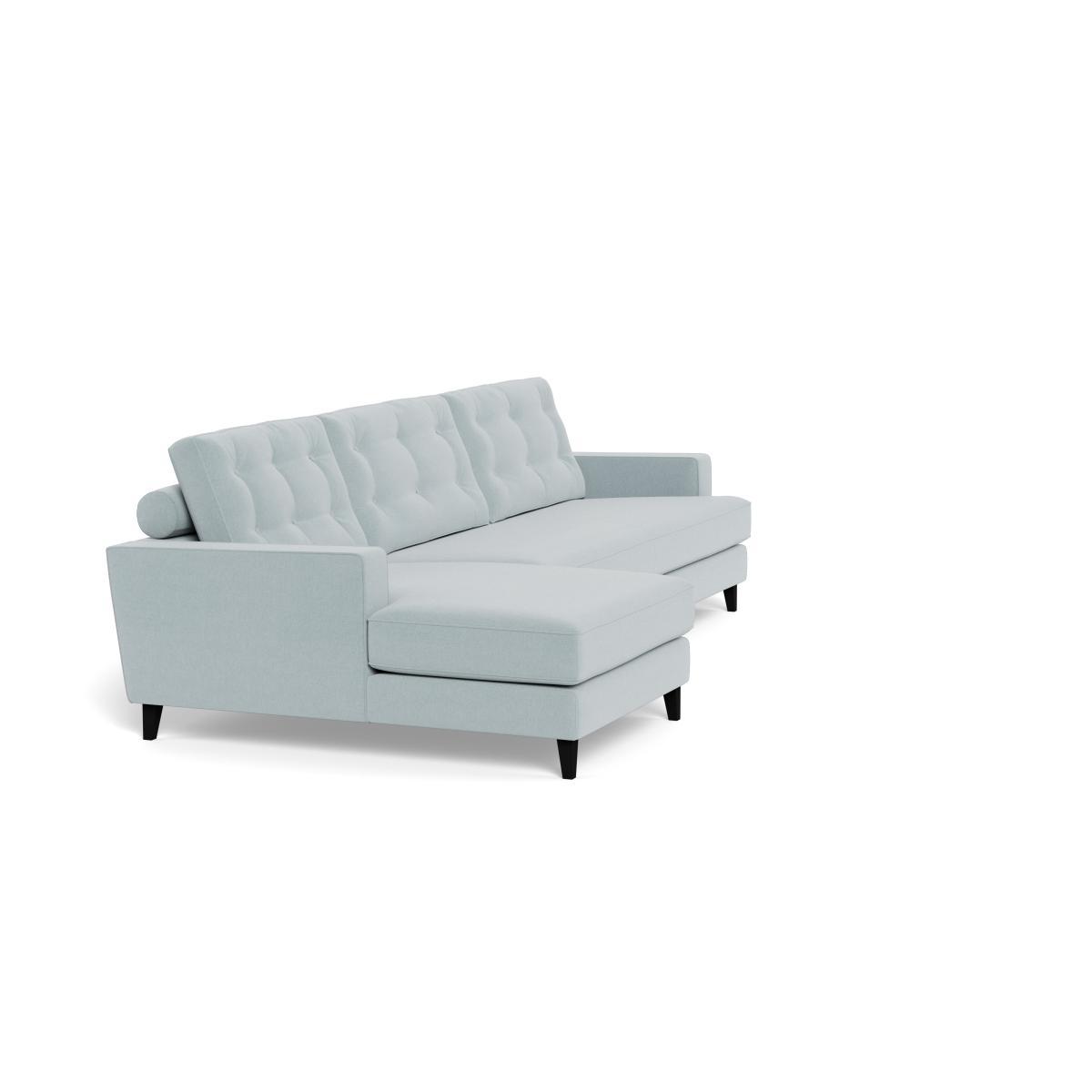 Heal's Mistral Left Hand Facing Corner Sofa Brushed Cotton Mist Black Feet - Heal's UK Furniture – image 2