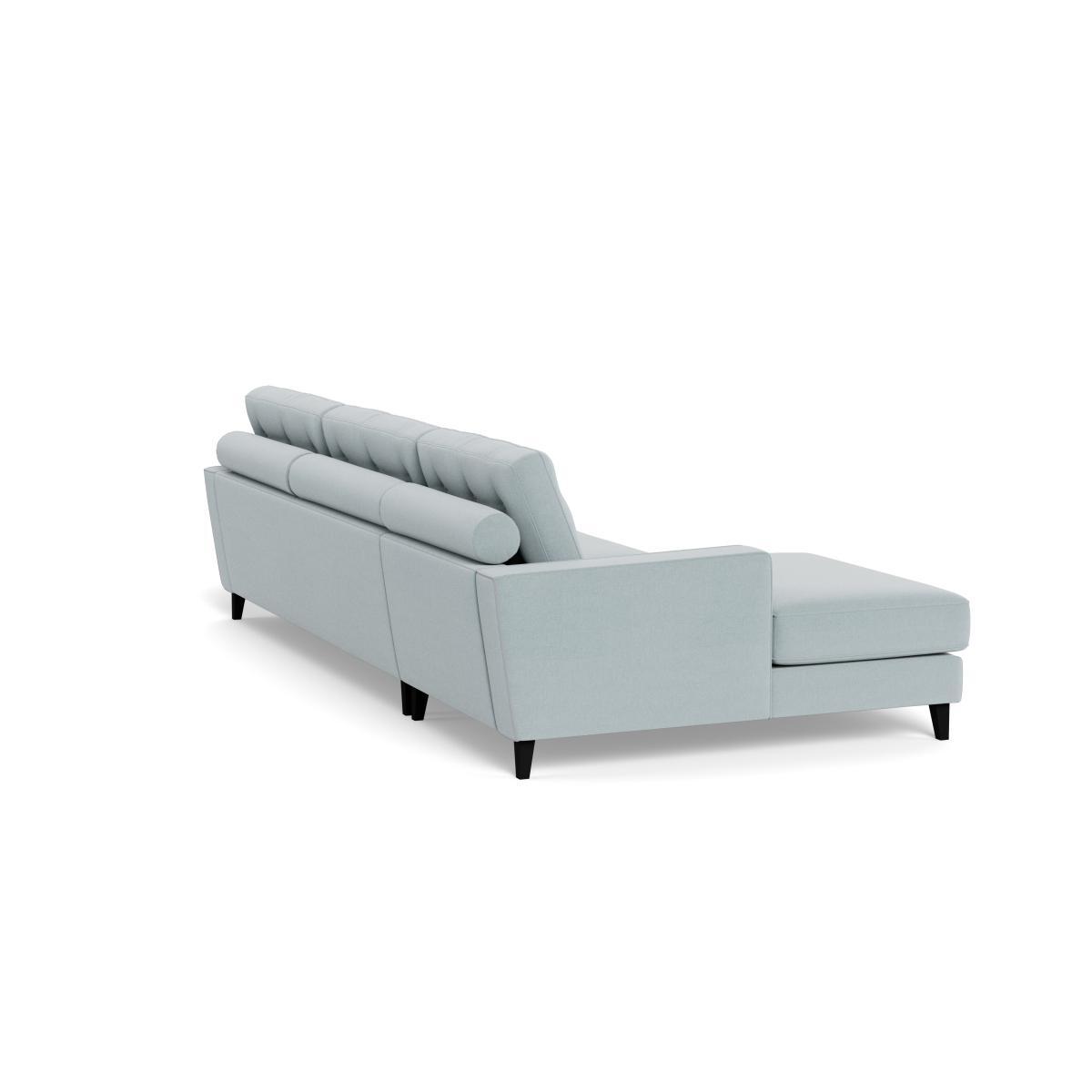 Heal's Mistral Left Hand Facing Corner Sofa Brushed Cotton Mist Black Feet - Heal's UK Furniture – image 4