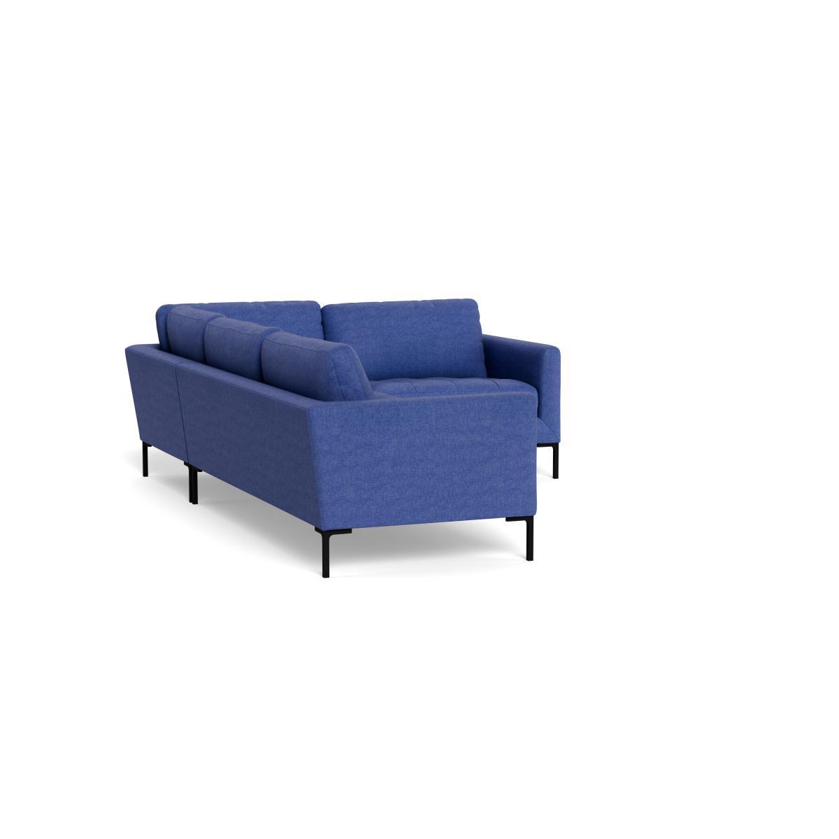 Heal's Eton Right Hand Facing Corner Sofa Brushed Cotton Cobalt Black Feet - Heal's UK Furniture – image 4