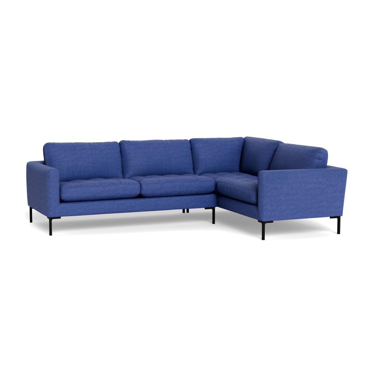 Heal's Eton Right Hand Facing Corner Sofa Brushed Cotton Cobalt Black Feet - Heal's UK Furniture – image 1