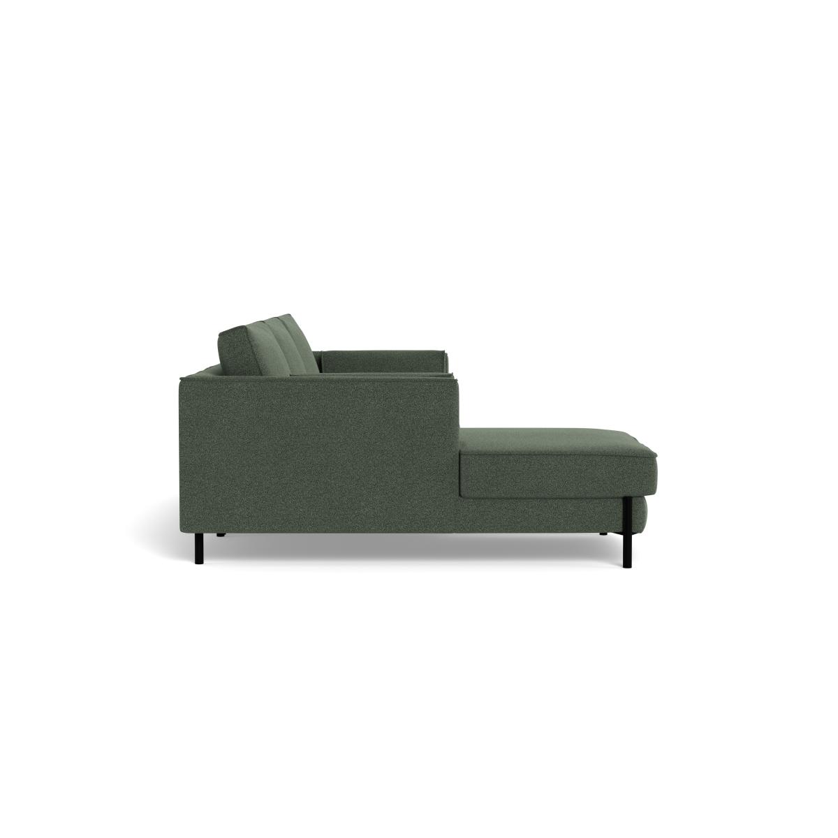 Heal's Tortona Left Hand Facing 4 Seater Corner Chaise Boucle Fern Black Feet – image 3