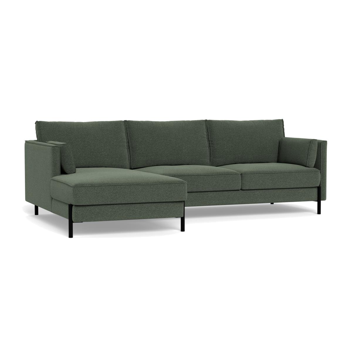 Heal's Tortona Left Hand Facing 4 Seater Corner Chaise Boucle Fern Black Feet – image 1