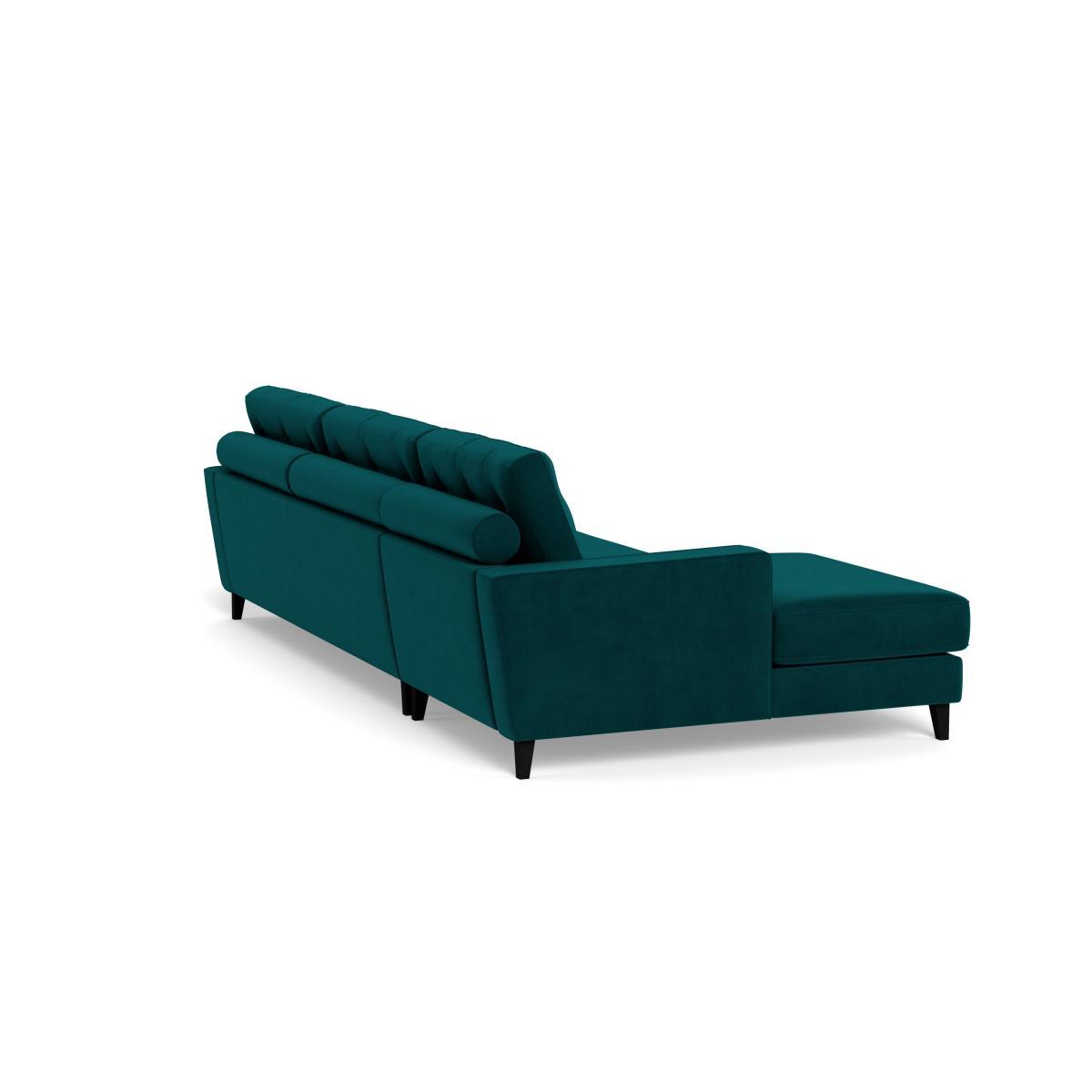 Heal's Mistral Left Hand Facing Corner Sofa Smart Luxe Velvet Ocean Black Feet - Heal's UK Furniture – image 4