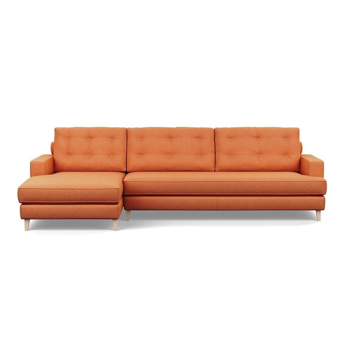 Heal's Mistral Left Hand Facing Corner Sofa Smart Linen Mix Maroon Natural Feet - Heal's UK Furniture – image 19