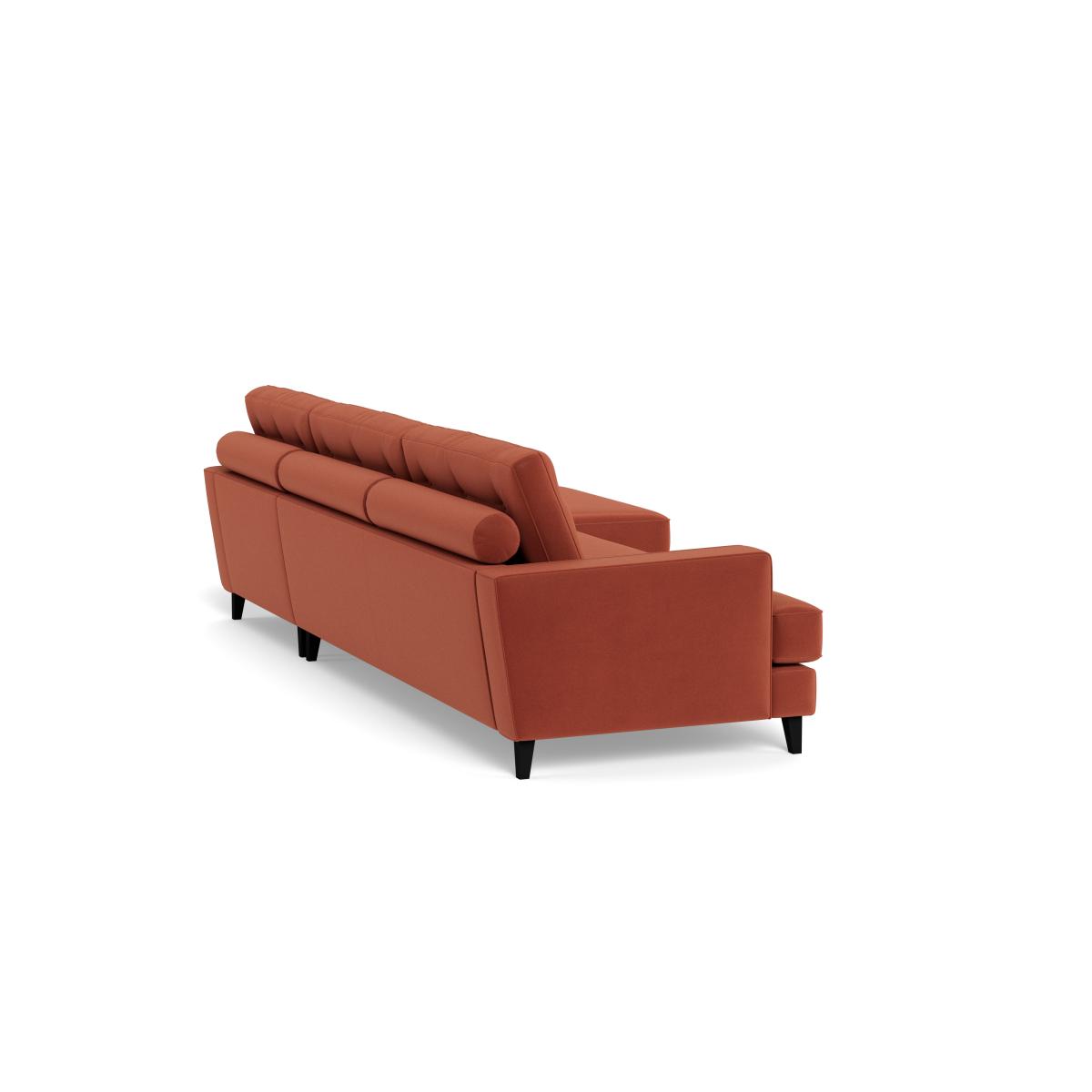 Heal's Mistral Right Hand Facing Chaise Sofa Smart Luxe Velvet Tawny Black Feet – image 4