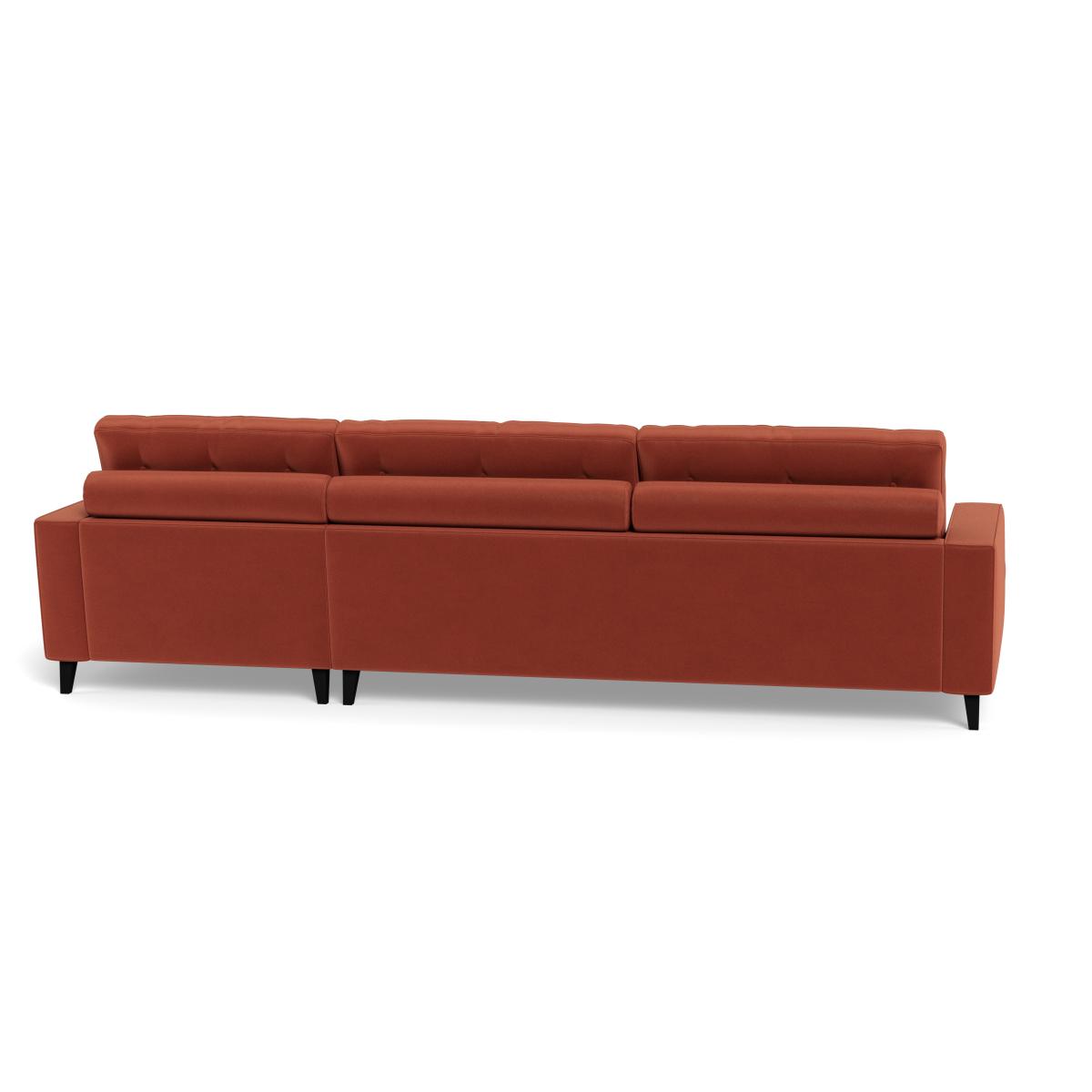 Heal's Mistral Right Hand Facing Chaise Sofa Smart Luxe Velvet Tawny Black Feet – image 5