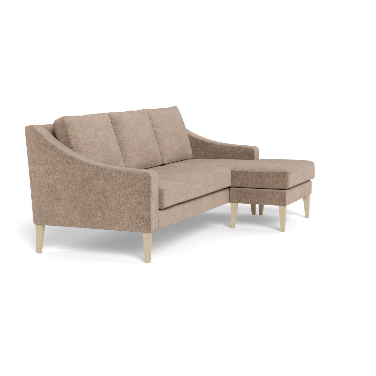 Heal's Richmond Corner Chaise Sofa Boucle Velvet Rocky Walnut Stained Oak Feet – image 2