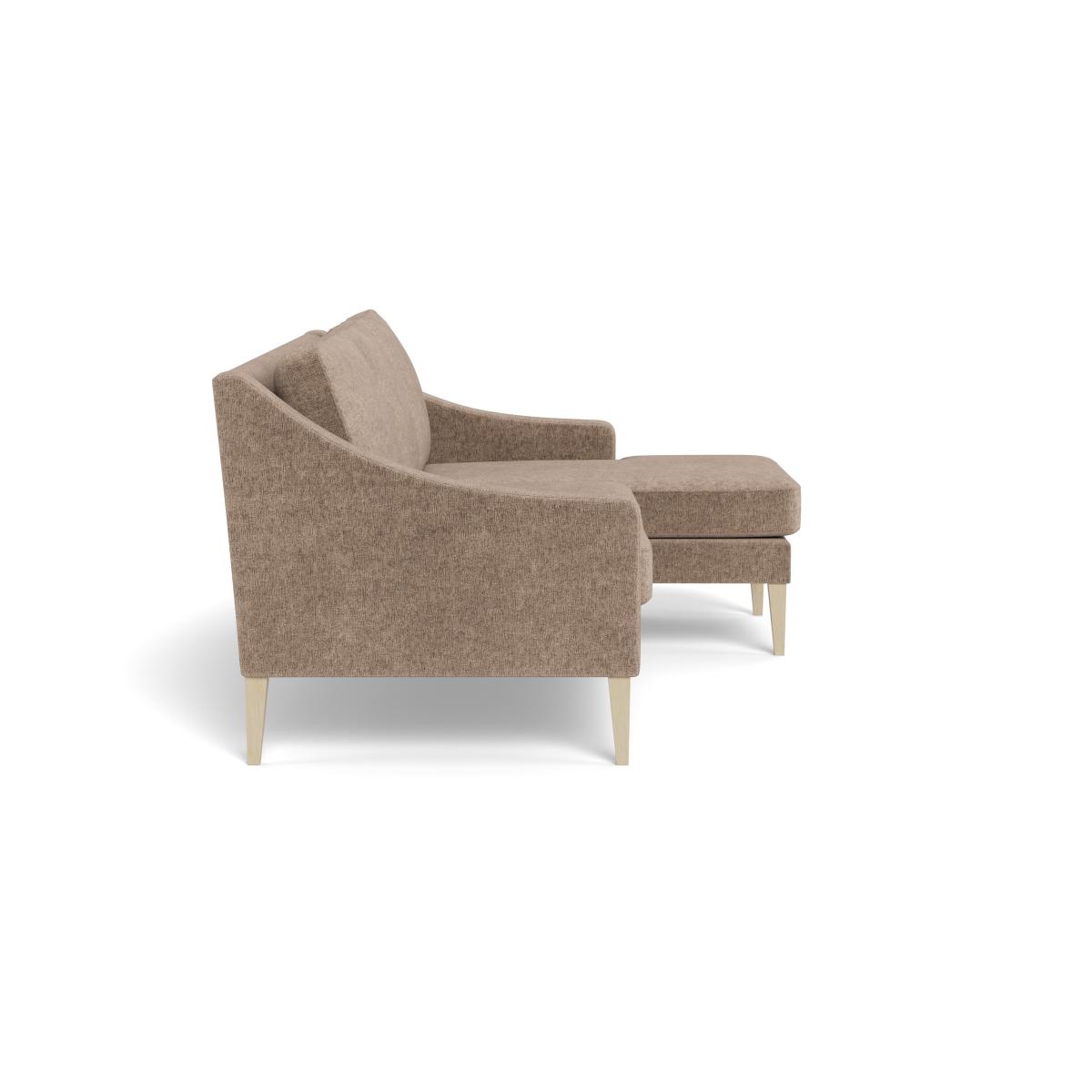 Heal's Richmond Corner Chaise Sofa Boucle Velvet Rocky Walnut Stained Oak Feet – image 3