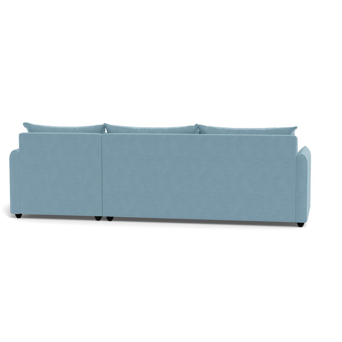 Heal's Pillow Large RHF Corner Chaise Sofa Smart Luxe Velvet Biscuit Black Painted Oak Feet – image 5