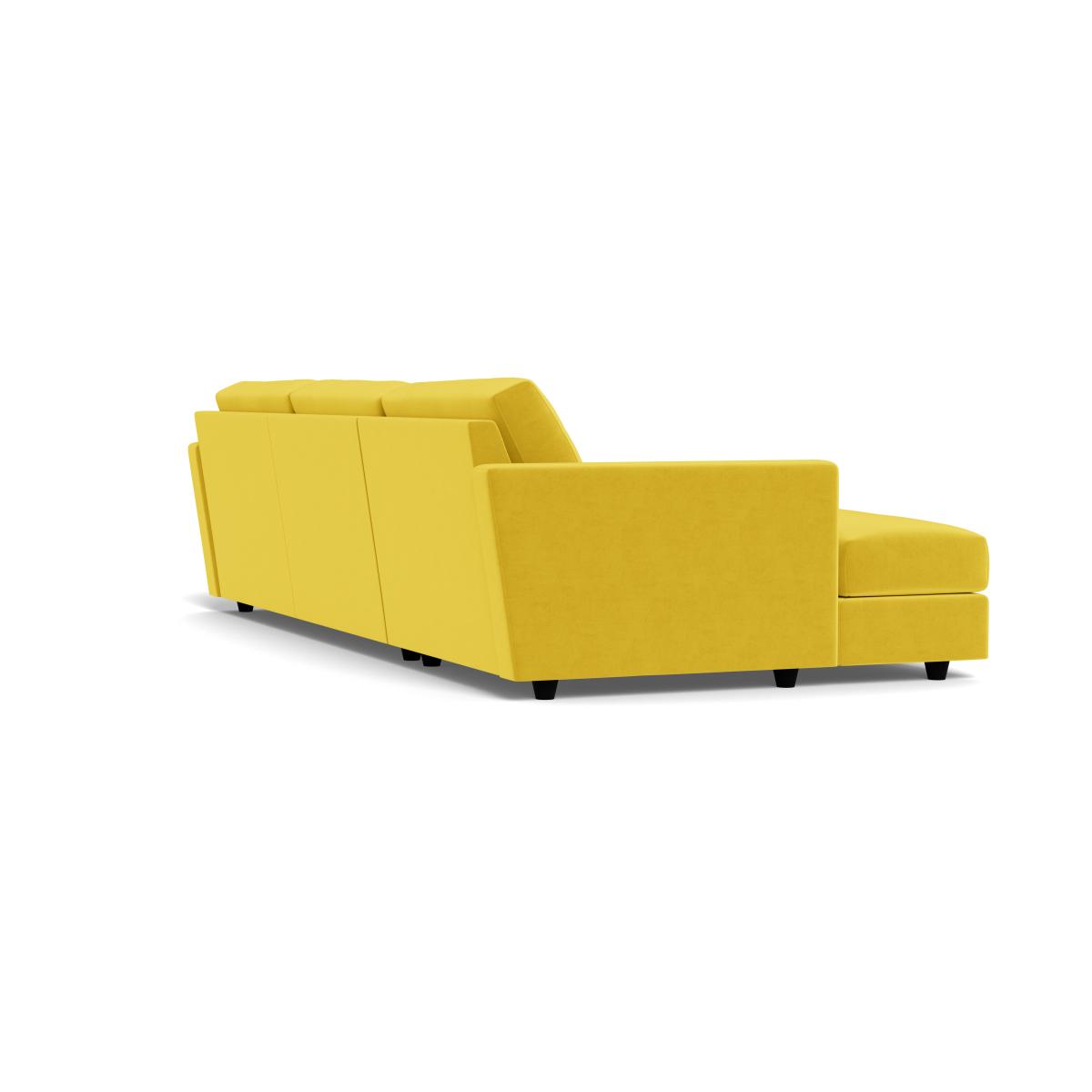Heal's Nimbus 4 Seater Left Hand Corner Chaise Velvet Petrol Black Feet – image 4