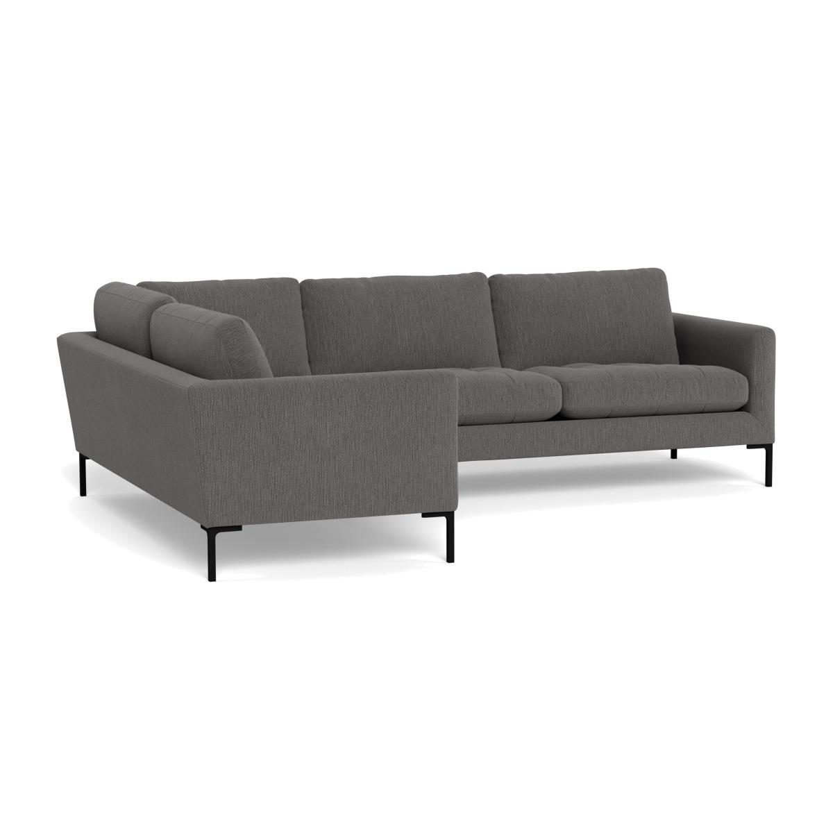 Heal's Eton Left Hand Facing Corner Sofa Smart Linen Mix Grey Brass Feet – image 1