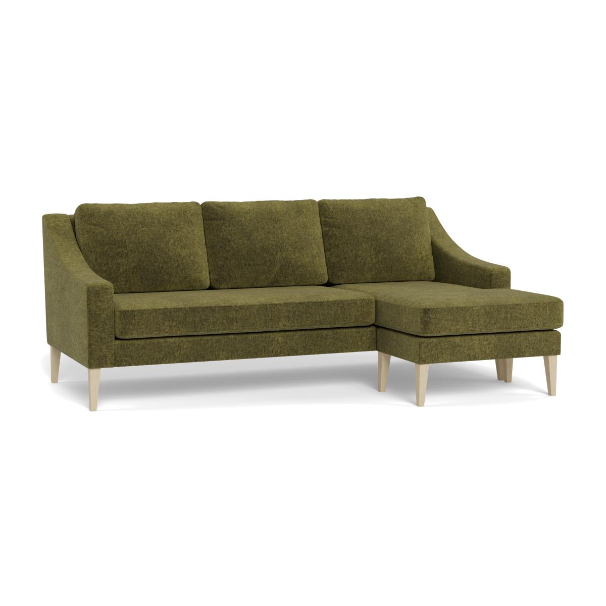 Heal's Richmond Corner Chaise Sofa Boucle Velvet Wilder Walnut Stained Oak Feet – image 1