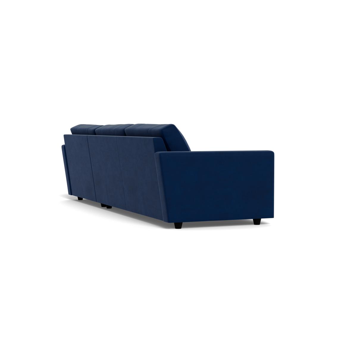Heal's Nimbus 4 Seater Right Hand Corner Chaise Velvet Midnight Black Feet – image 4