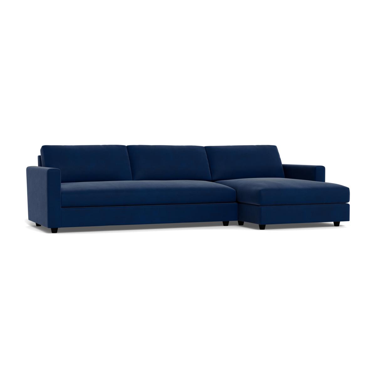 Heal's Nimbus 4 Seater Right Hand Corner Chaise Velvet Midnight Black Feet – image 1