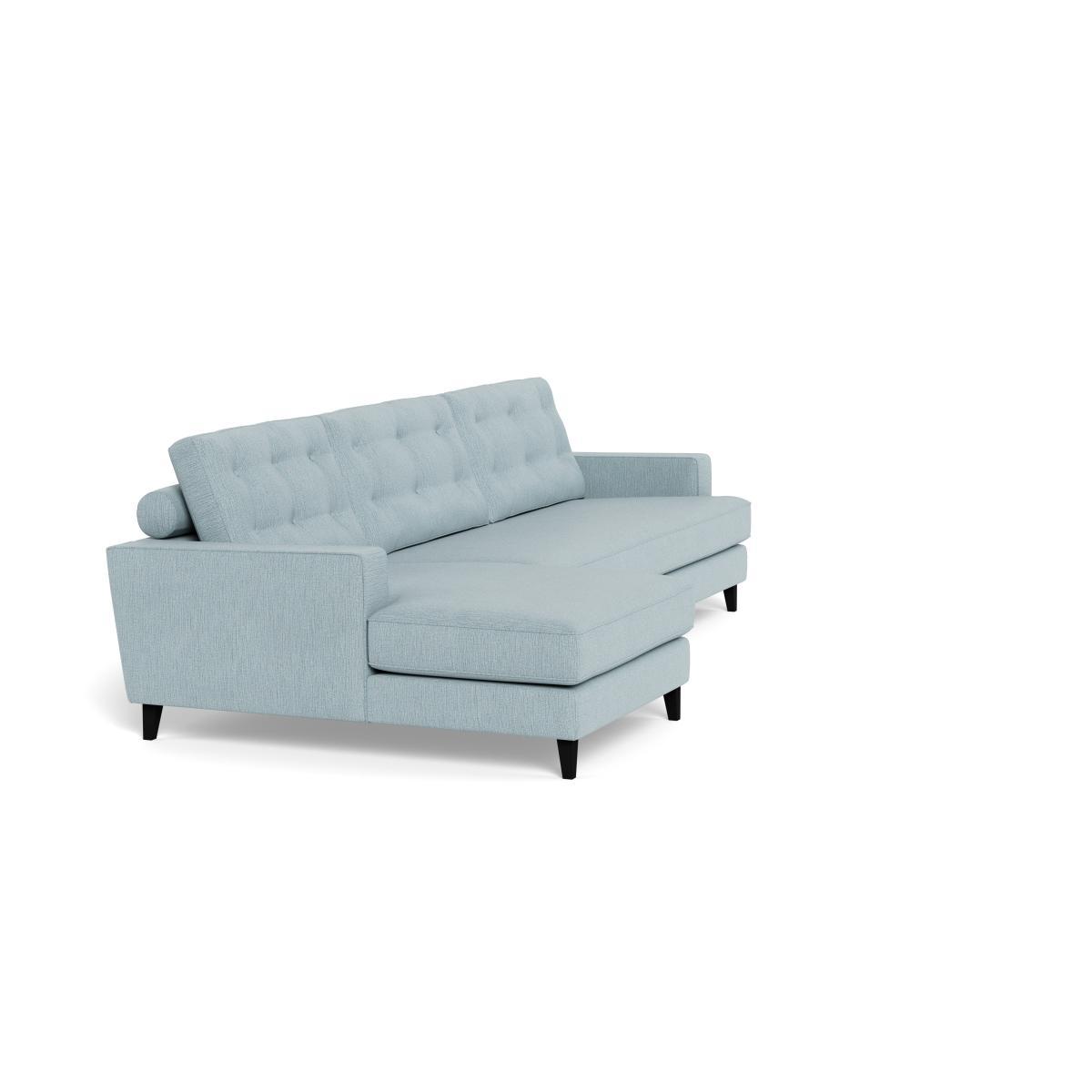 Heal's Mistral Left Hand Facing Corner Sofa Smart Linen Mix Duck Egg Black Feet - Heal's UK Furniture – image 2
