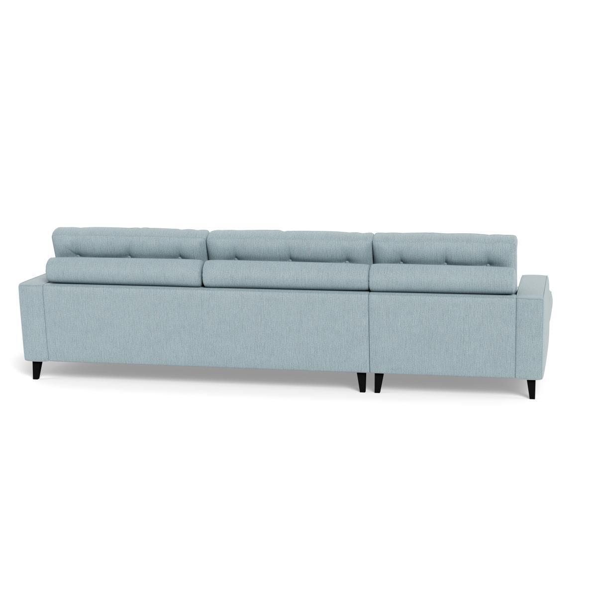 Heal's Mistral Left Hand Facing Corner Sofa Smart Linen Mix Duck Egg Black Feet - Heal's UK Furniture – image 5