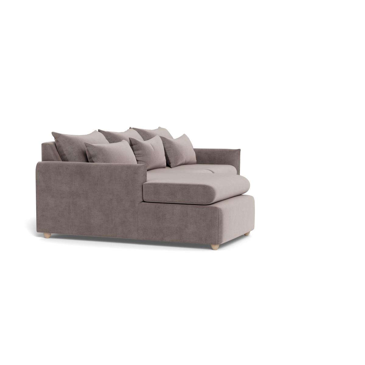 Heal's Pillow Medium LHF Corner Chaise Sofa Melton Wool Shale Stained Oak Feet - Heal's UK Furniture – image 2