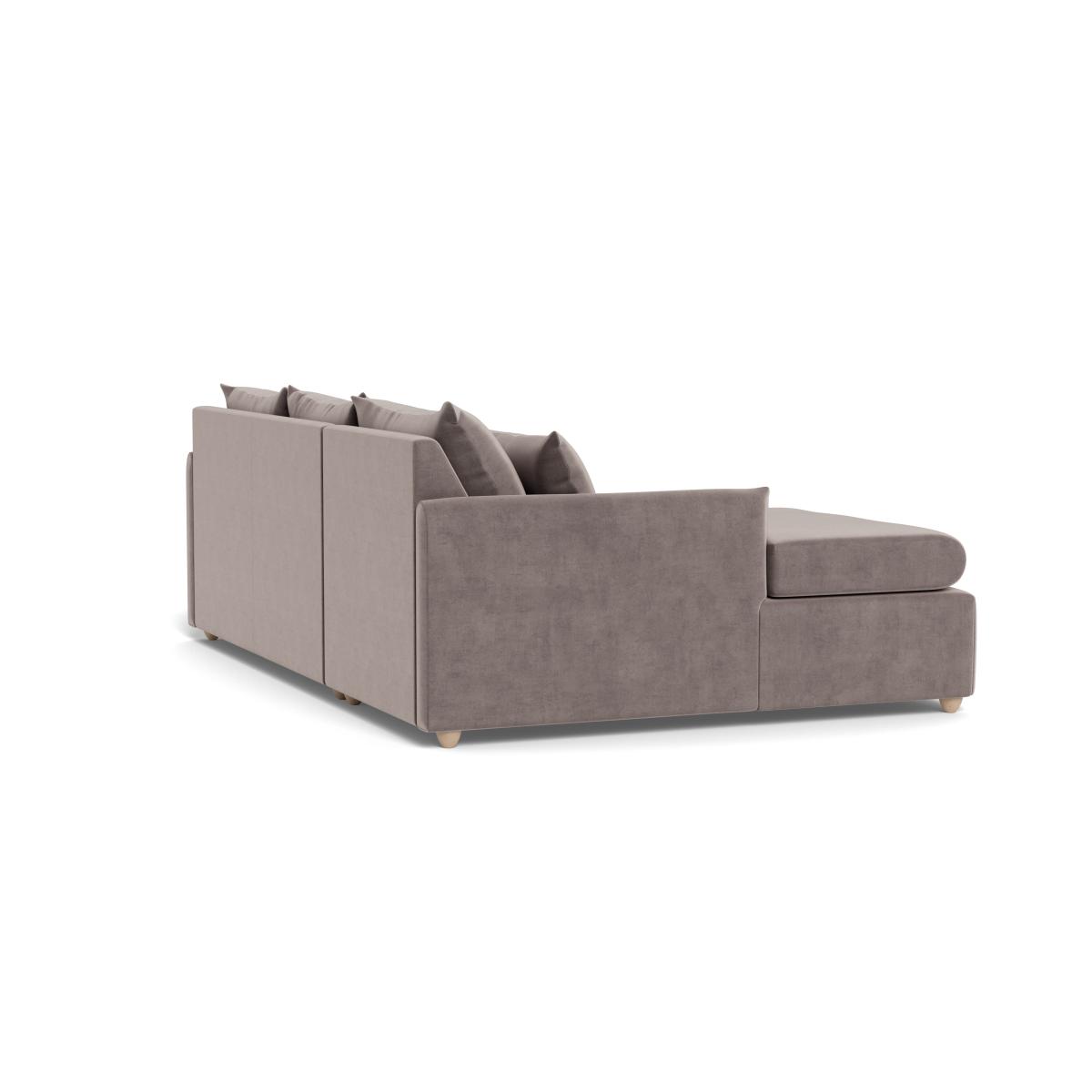 Heal's Pillow Medium LHF Corner Chaise Sofa Melton Wool Shale Stained Oak Feet - Heal's UK Furniture – image 4