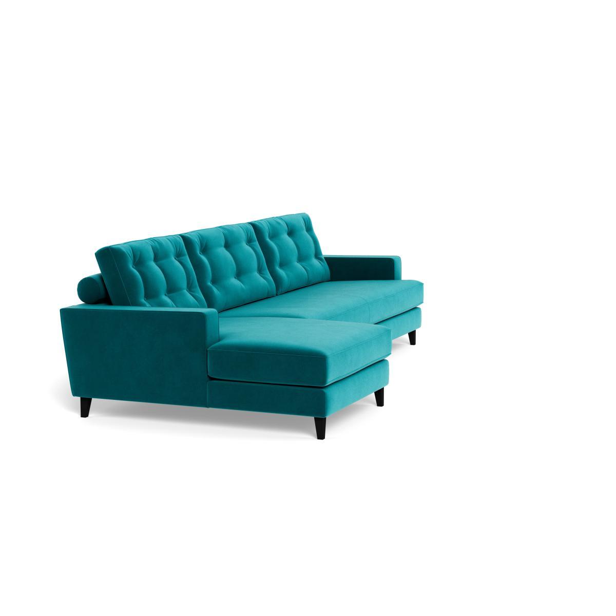 Heal's Mistral Left Hand Facing Corner Sofa Smart Velvet Petrol Natural Feet - Heal's UK Furniture – image 2