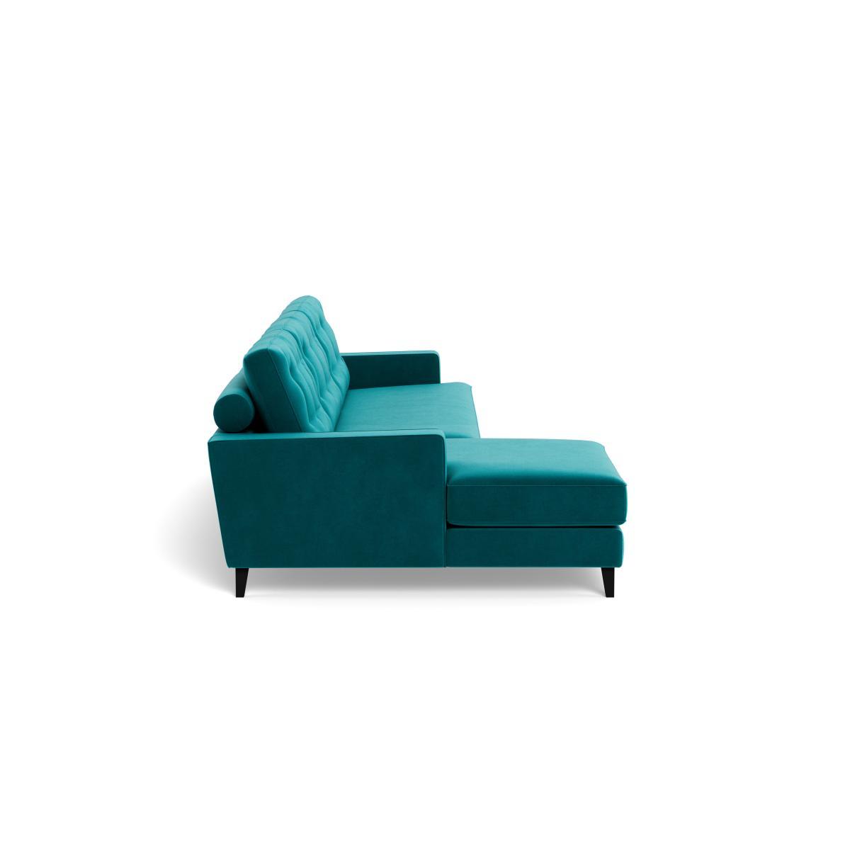 Heal's Mistral Left Hand Facing Corner Sofa Smart Velvet Petrol Natural Feet - Heal's UK Furniture – image 3