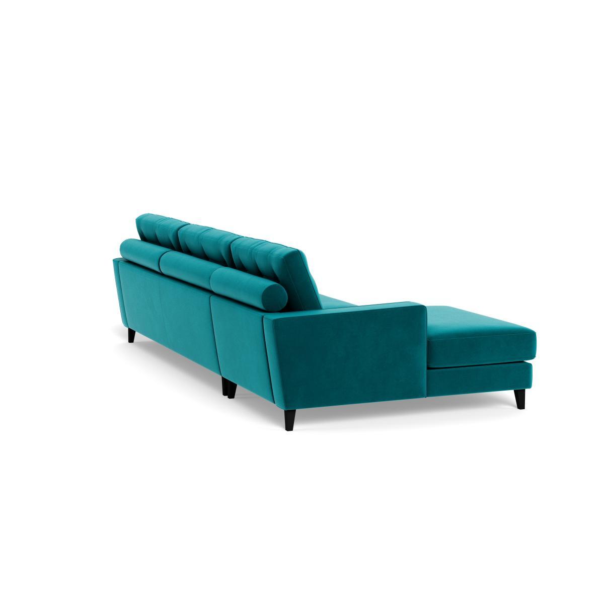 Heal's Mistral Left Hand Facing Corner Sofa Smart Velvet Petrol Natural Feet - Heal's UK Furniture – image 4