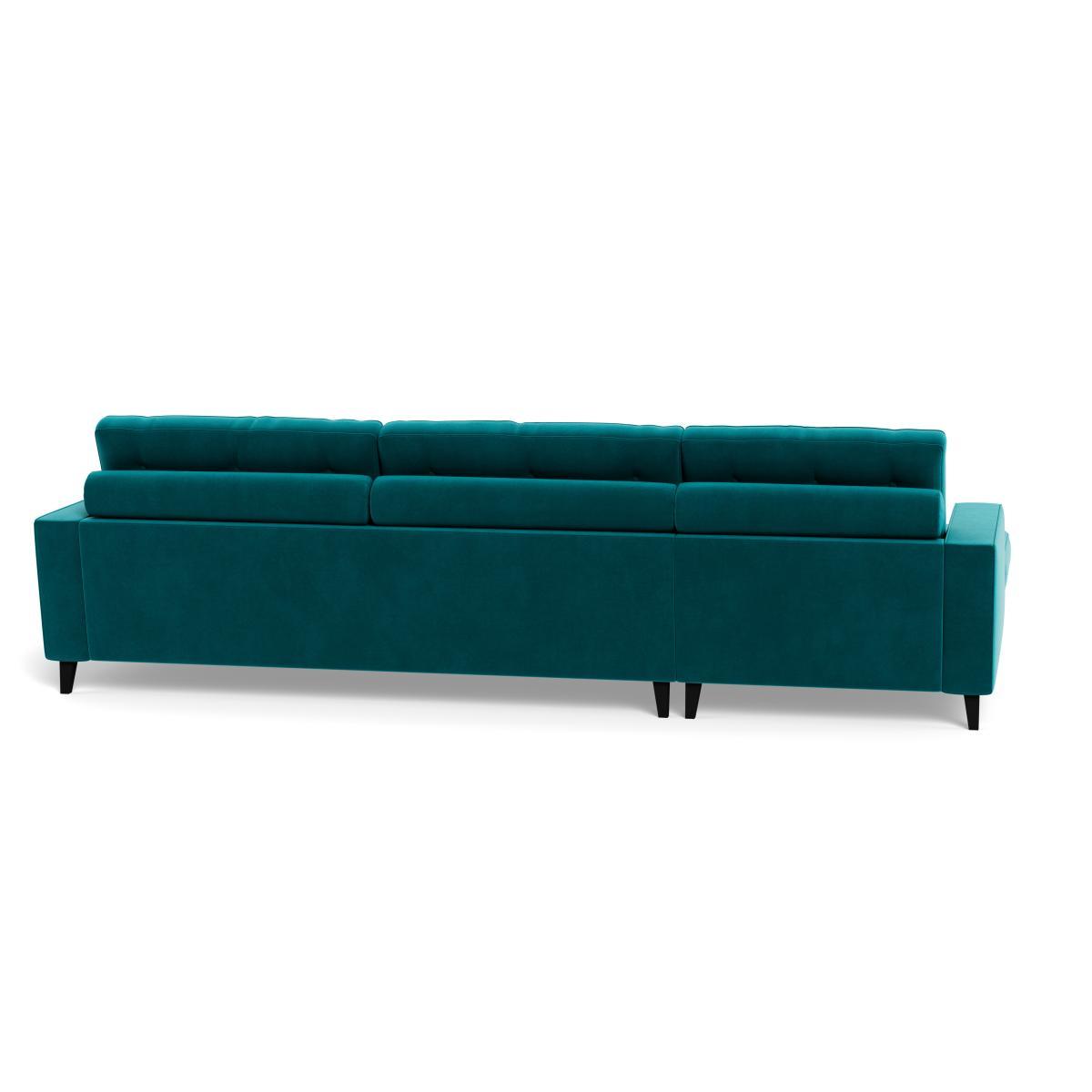 Heal's Mistral Left Hand Facing Corner Sofa Smart Velvet Petrol Natural Feet - Heal's UK Furniture – image 5