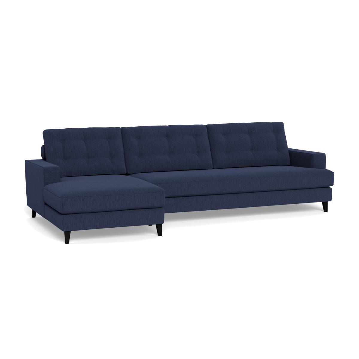 Heal's Mistral Left Hand Facing Corner Sofa Smart Linen Mix Navy Black Feet – image 1