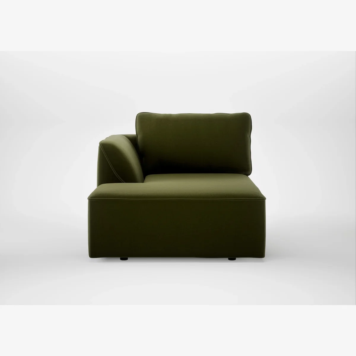 Heal's Morven Left Hand Facing Chaise Unit Cotton Velvet Evergreen – image 1