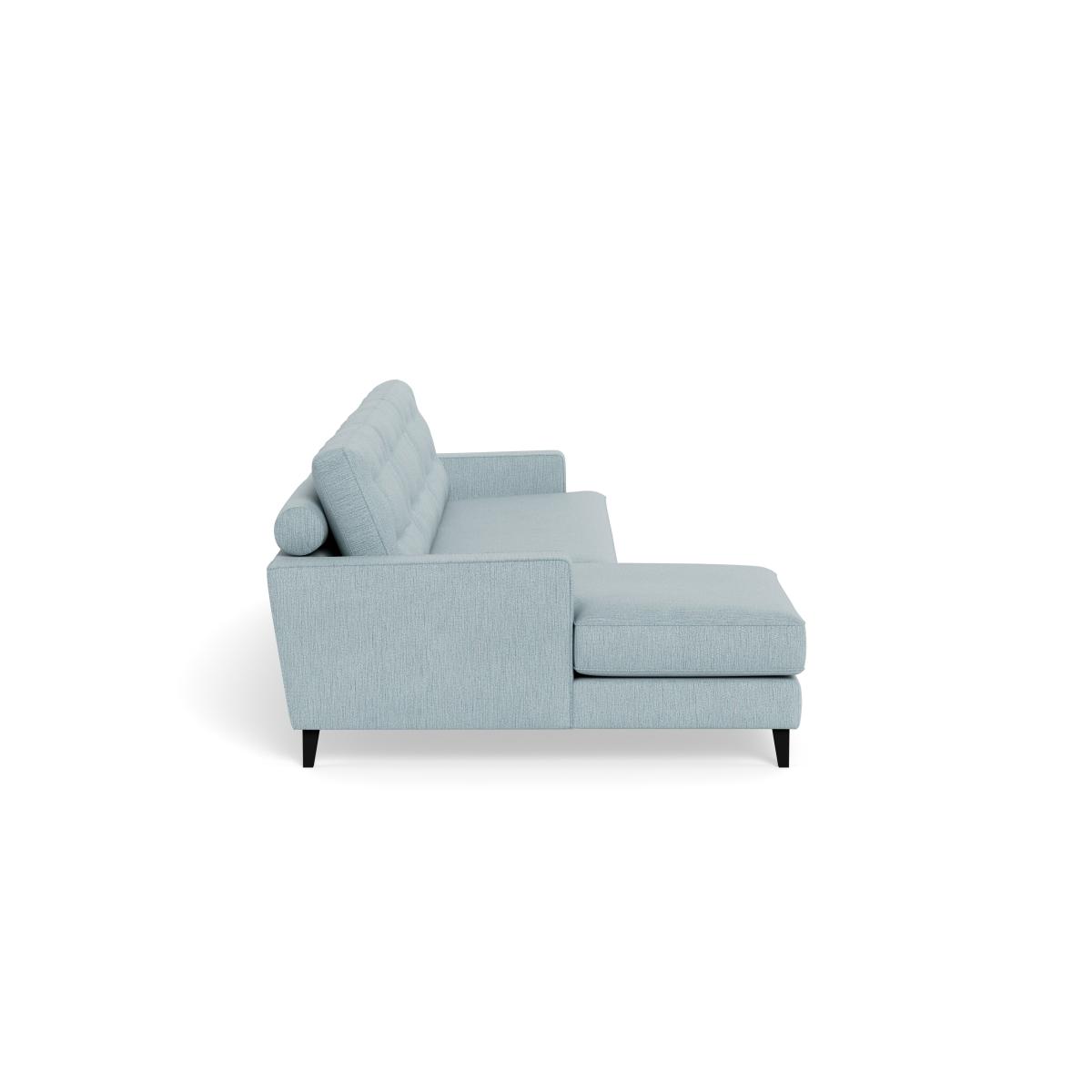Heal's Mistral Left Hand Facing Corner Sofa Smart Linen Mix Duck Egg Black Feet – image 3