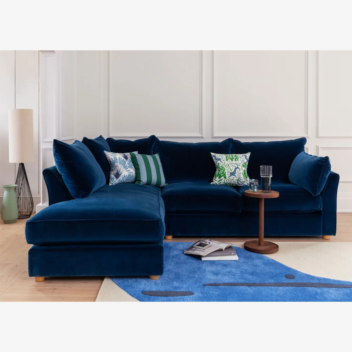 Heal's Tailor Right Hand Facing Chaise Unit Loop Twill Midnight Walnut Stained Feet – image 1
