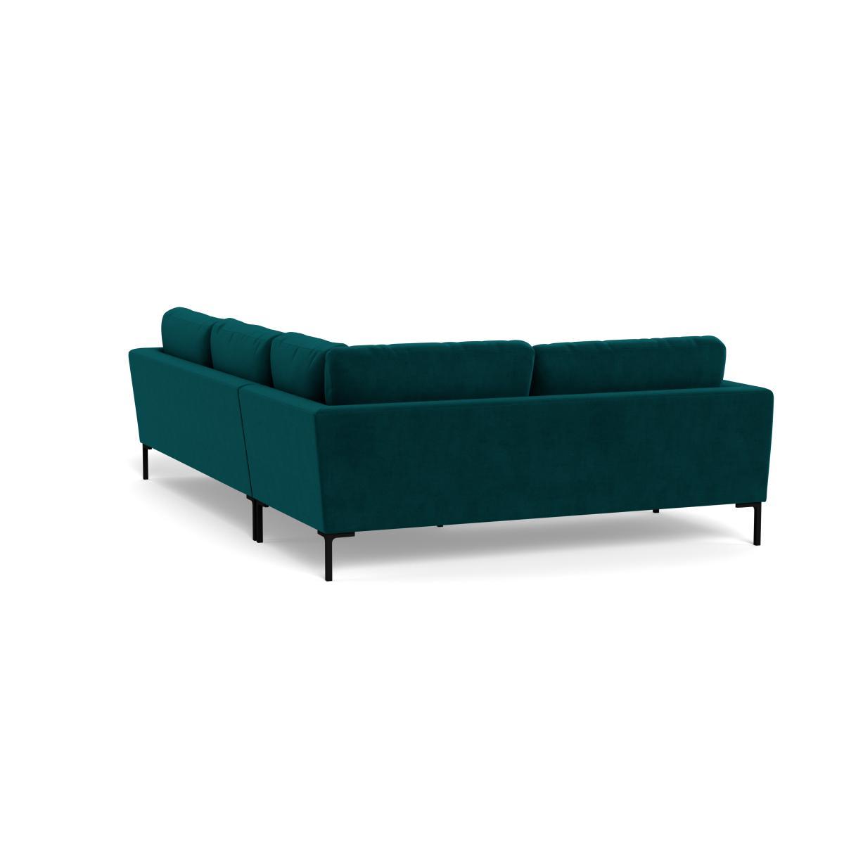 Heal's Eton Left Hand Facing Corner Sofa Smart Luxe Velvet Ocean Black Feet - Heal's UK Furniture – image 4