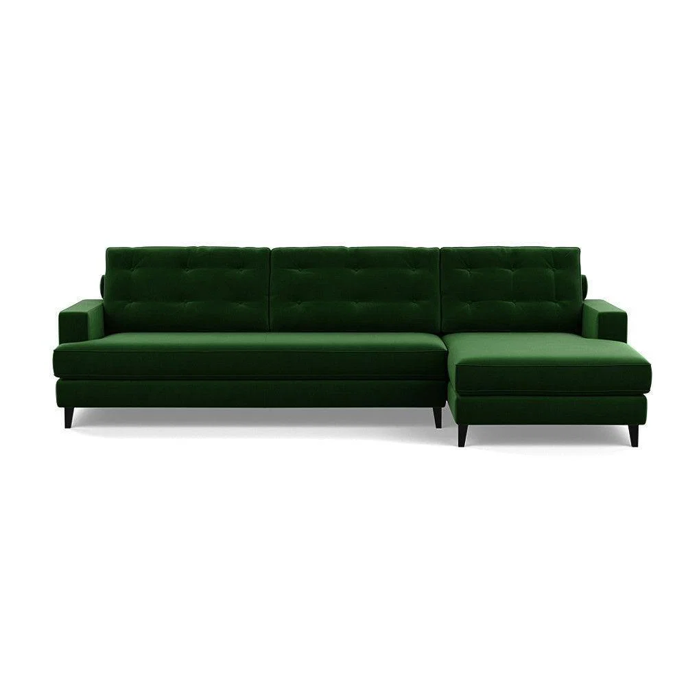 Heal's Mistral Right Hand Facing Corner Sofa Velvet Black Natural Feet - Heal's UK Furniture – image 38