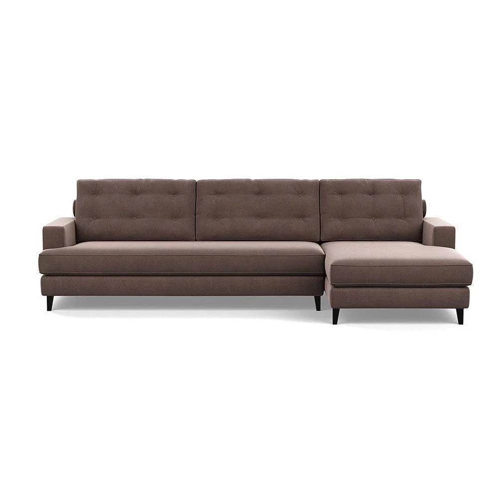 Heal's Mistral Right Hand Facing Corner Sofa Velvet Black Natural Feet - Heal's UK Furniture – image 55