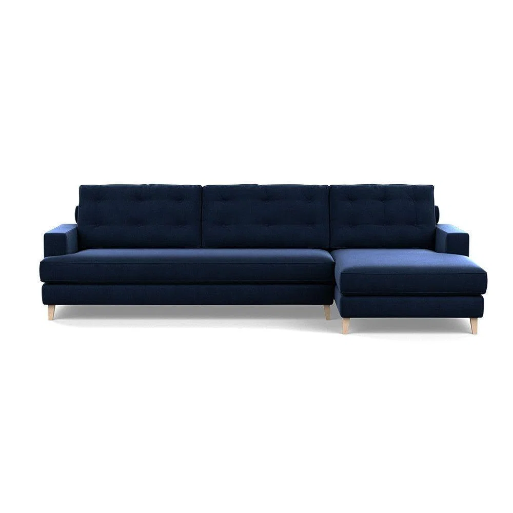 Heal's Mistral Right Hand Facing Corner Sofa Velvet Black Natural Feet - Heal's UK Furniture – image 58