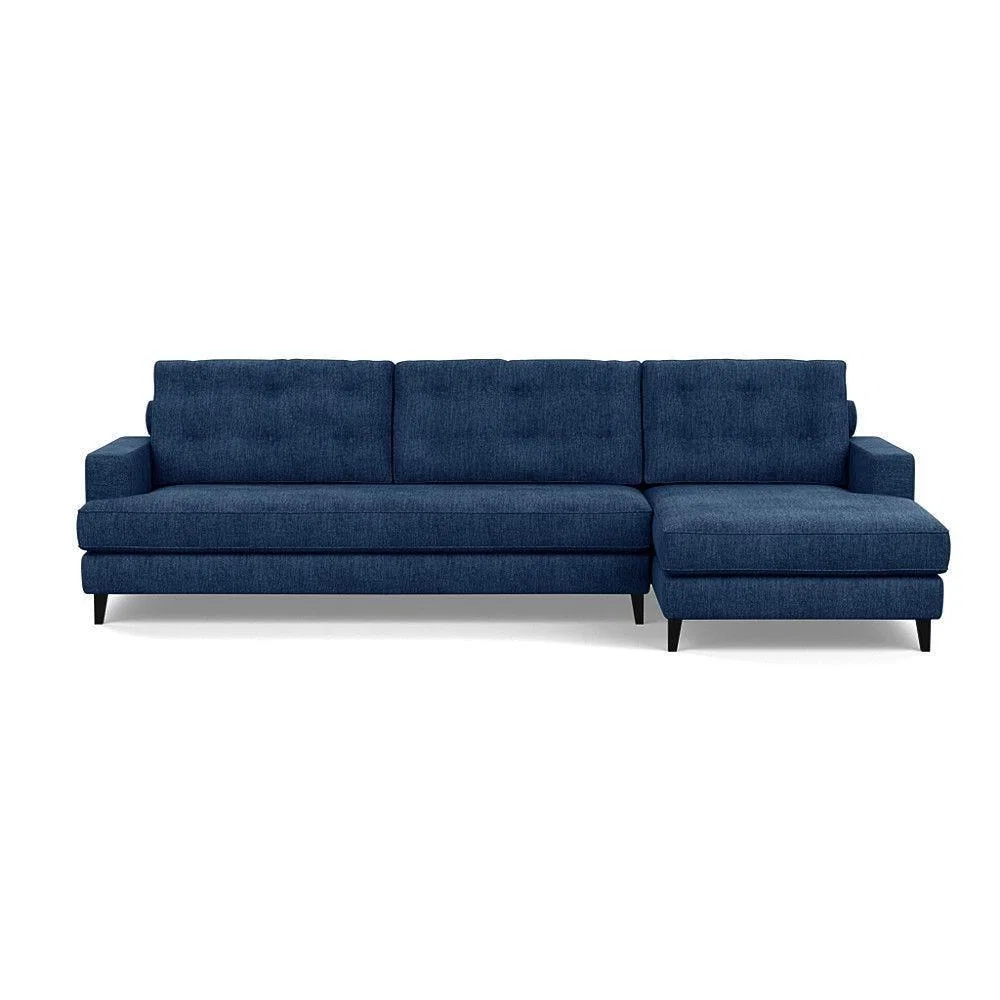 Heal's Mistral Right Hand Facing Corner Sofa Velvet Black Natural Feet - Heal's UK Furniture – image 9