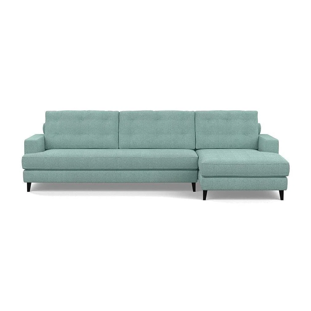 Heal's Mistral Right Hand Facing Corner Sofa Velvet Black Natural Feet - Heal's UK Furniture – image 1